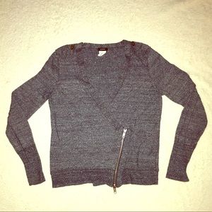 J. Crew wool and linen side zip cardigan